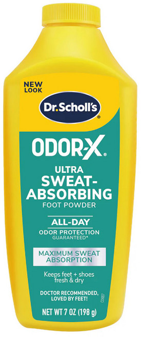 Dr. Scholl's 爽健 Odor-X消臭 超乾爽足粉 198g，長效乾爽、消除異味，保持足部舒適, 2件, 1入