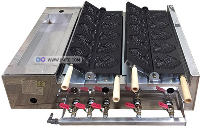 LPG 가스 가스식 주물 3중 테프론 코팅 잉어빵기계 붕어빵기계 10P / 10구 (+ 반죽 팥앙금 무료증정)