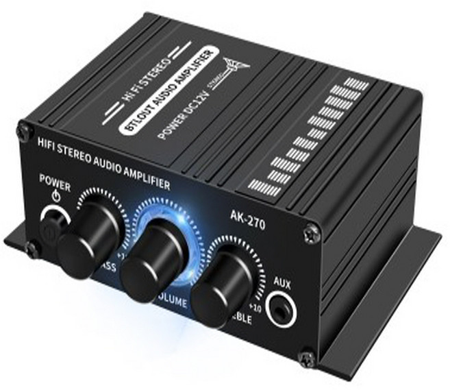 20W X2 고음 저음 미니증폭기 소형앰프 하이파이 마이크 사운드 매장용오디오 스피커 방송용 음향엠프 AUX