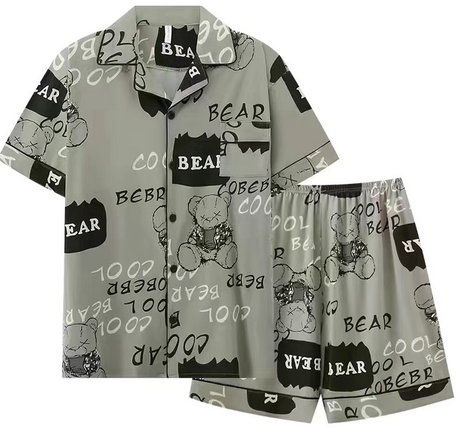 남자 여름 잠옷 세트 프린트 쿨링감 홈웨어 프린트 쿨링감 홈웨어 세트