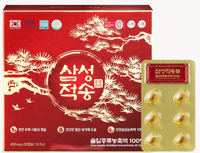 천년을 사는 소나무의 힘 삼성적송 천연솔잎농축액 100% 450mg, 1개, 30정