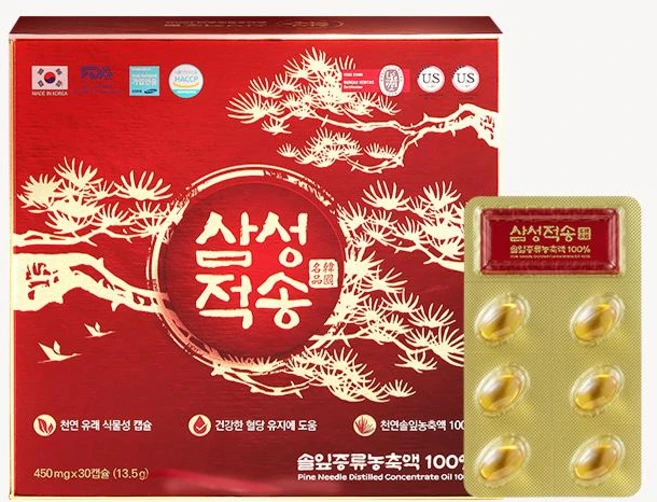 천년을 사는 소나무의 힘 삼성적송 천연솔잎농축액 100% 450mg, 1개, 30정 - 쿠팡