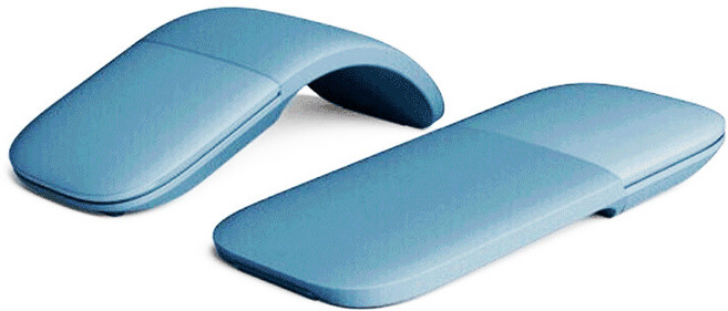 아크 터치 손목 편안한 무선 접이식 울트라 씬 뮤트 마우스 블루투스 4.0, 블루