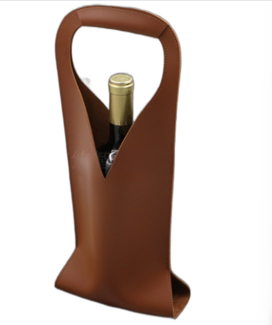 세이브맘 럭셔리 대형 와인 가죽 캐리어 쇼핑백(병둘레 33cm), 1개, 럭셔리 딥브라운