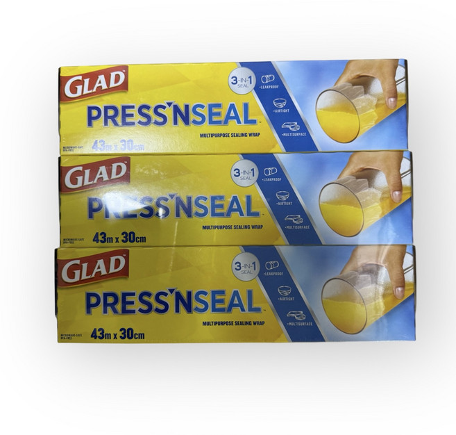 글래드 프레스앤씰 매직랩 점보형 30cm x43m 3개묶음 세트, 1세트