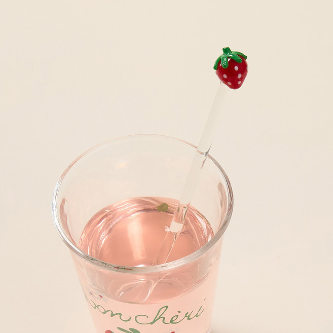 [모던하우스] 베리가든 유리 머들러 스틱 20cm 딸기, 이미지참고, 1개