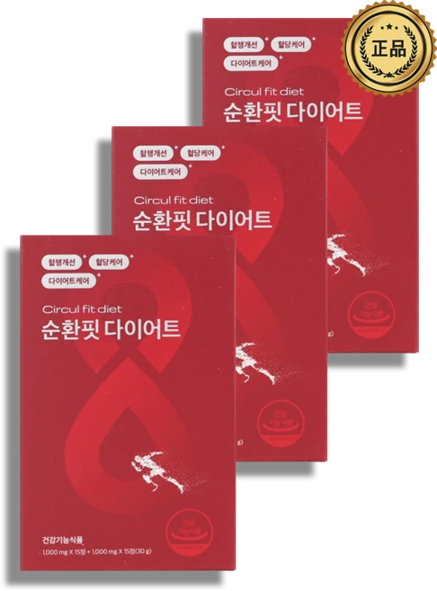 순환핏 다이어트 이츠스포츠 혈행 체지방 개선 혈당 관리 1000mg X 30정 (혈행15정 X 체지방15정), 3개, 30회분 - 쿠팡