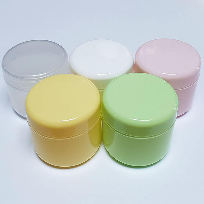 크림통 150g/ 미니플라스틱용기 5칼라 화장품 분말 액체 악세사리 부자재소품 공예재료 칼라 수납보관통, 색상다양, 1개