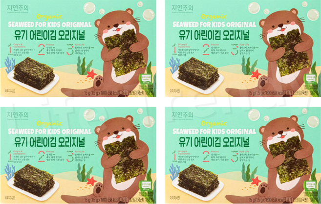 자연주의 유기 어린이김 오리지널, 4개, 15g
