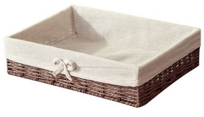 세븐집 등나무 낮은 바구니, 브라운, 1개