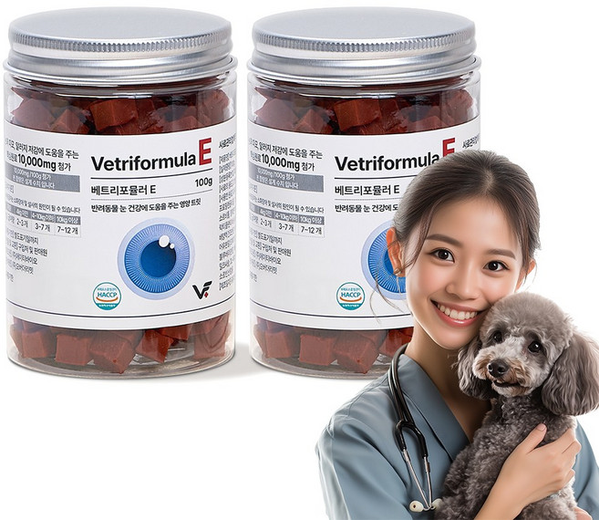 베트리포뮬러 반려동물 종합유산균영양제 관절 피부 면역 오메가3, 100g, 2개, E 눈영양제 루테인