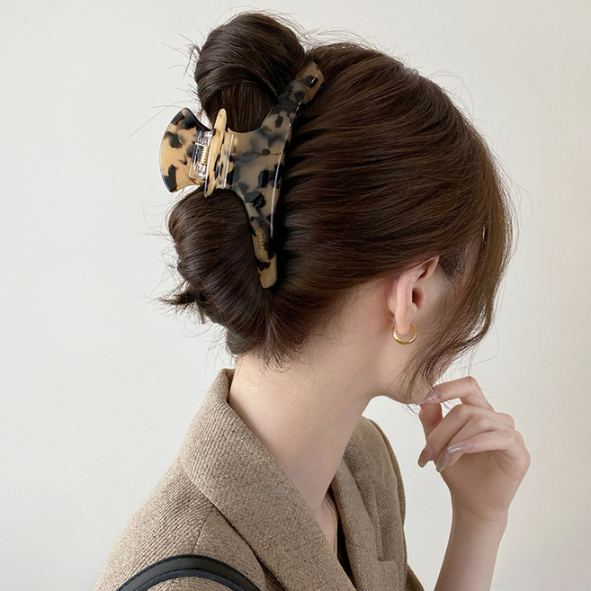 미다미 아세테이트 셀룰로오스 라운드 헤어 그립 올립머리 집게핀