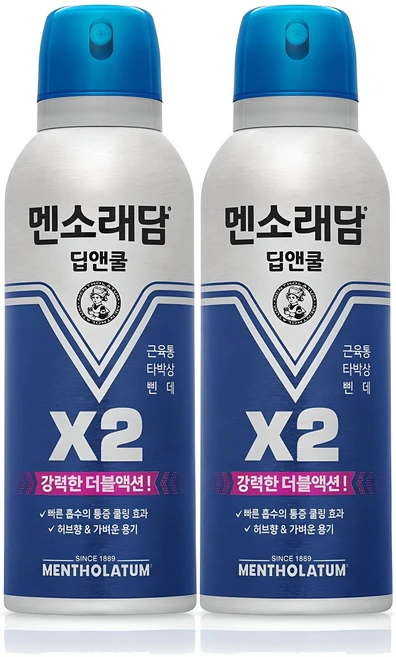 멘소래담 딥앤쿨 에어로솔 스프레이파스 150ml, 1개입, 2개 - 쿠팡