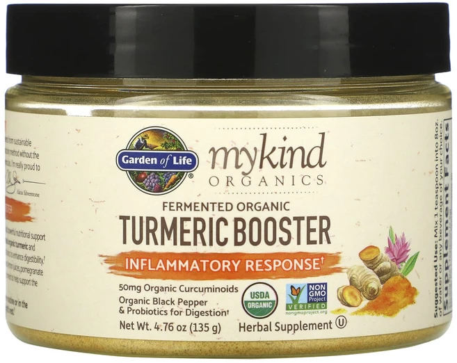 가든오브라이프 MyKinds 발효 터메릭 부스터 인플레머토리 리스폰스 135g(4.76oz), 1개, 135g - 쿠팡
