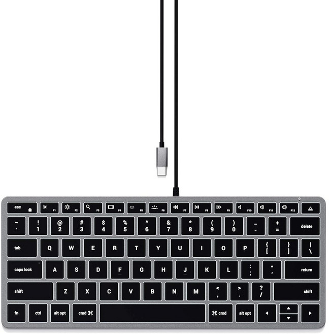 사테치 슬림 키보드 Satechi Slim W3 Mac용 USB C 유선키보드, W1, Space grey