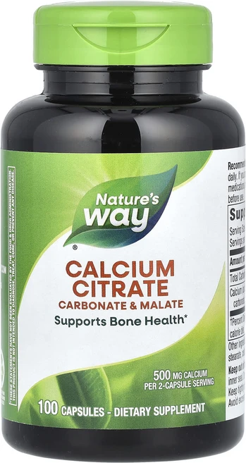 Nature's Way 칼슘시트레이트 500mg 캡슐 100정(캡슐 1정당 250mg), NaturesWay칼슘시트레이트500mg캡슐100정캡슐, 1개, 100정 - 쿠팡