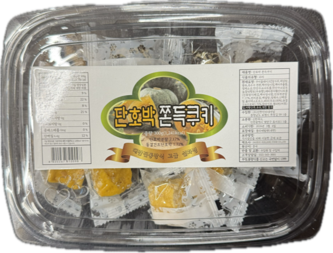 달콤 쫀득쿠키 설화 단호박맛 대용량 탕비실 간식, 3개, 320g