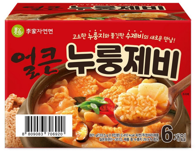 [코스트코] 이가자연면 얼큰 누룽제비 133.5g x 6 x 2 672174