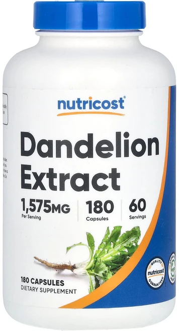 Nutricost 민들레 추출물 1575mg 캡슐 180정(캡슐당 525mg), Nutricost민들레추출물1575mg캡슐180정캡슐당, 1개 - 쿠팡