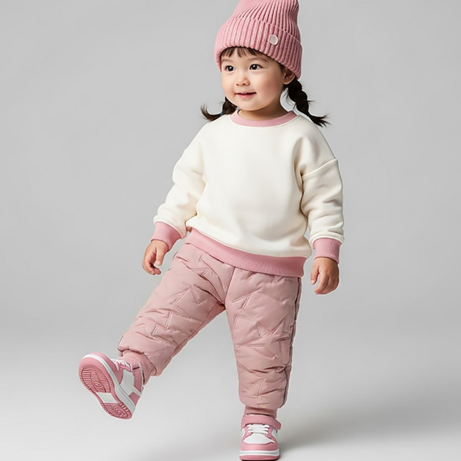 몽실이 별 누빔 패딩팬츠 아동 어린이 유아용 기모안감 방풍 방한 밴딩 보온바지 겨울 외출복