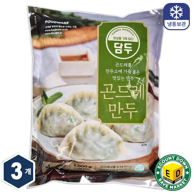 담두 곤드레 만두, 3개, 1kg