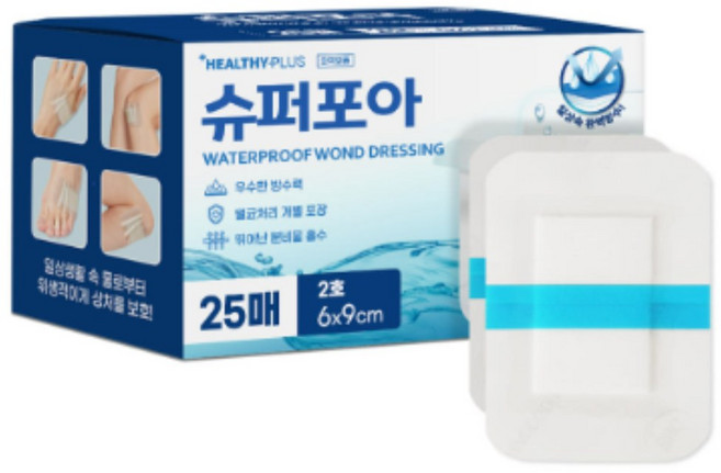 밴드골드 헬씨플러스 슈퍼포아 아쿠아 방수밴드, 4개, 25개입