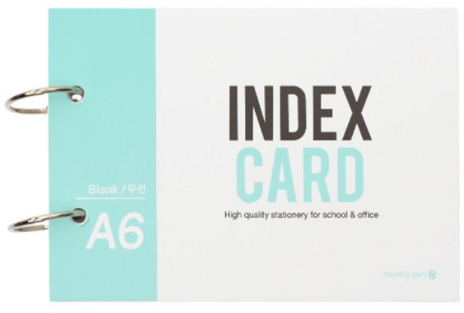 리빙오피스 모닝글로리 A6 무선 인덱스카드 단어장 정보카드, 3개