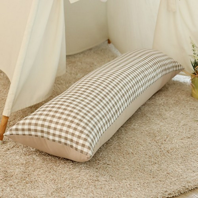 리빙하우스/무료배송/(솜포함)/순면 100/롱 쿠션/바디필로우/긴베개/안고자는베개, 라떼