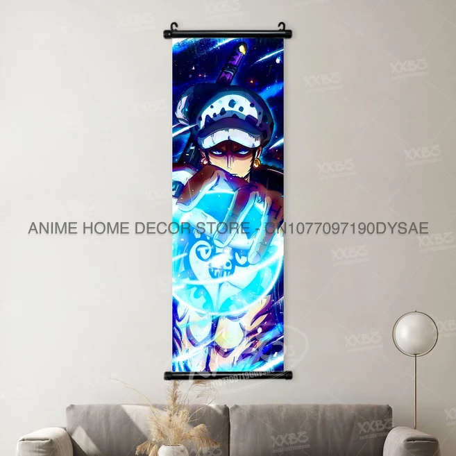 Anime ONE PICEC 포스터 원숭이 D. Luffy 교수형 그림 Vinsmoke Sanji 스크롤 그림 Roronoa Zoro 벽 예술 S, [01] 25x75cm(10x30inch), 40 hzw13-28, 1개