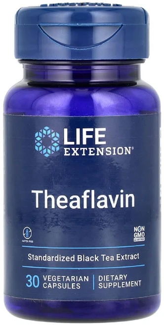 라이프익스텐션 테아플라빈 추출물 30베지캡슐 홍차 잎 폴리페놀 카테킨 Theaflavin, 30정, 1개 - 쿠팡
