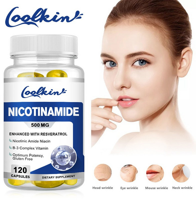 500mg 비타민 B3 니코틴아마이드 120캡슐 - 에너지 지원 피부 건강, 1개, 120정