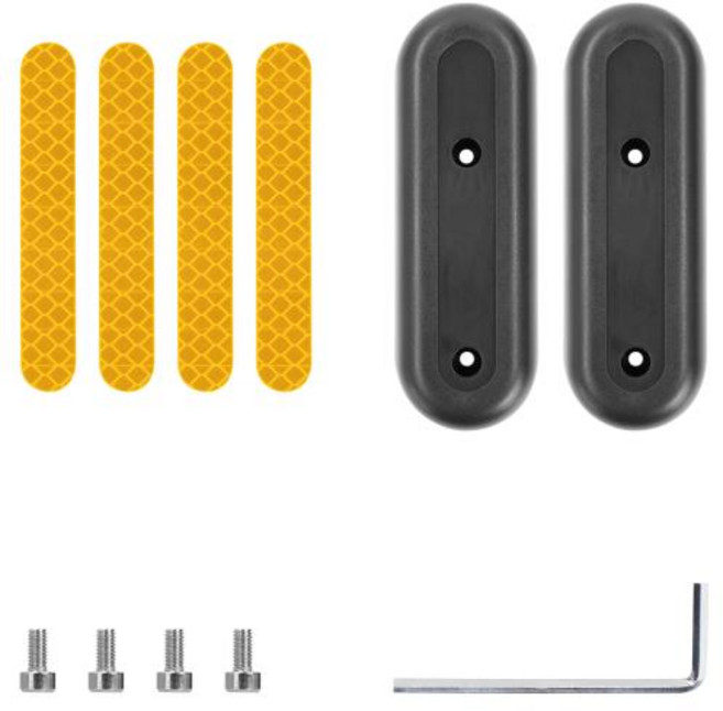 [킥보드 부품] 1 세트 반사 스티커 Ninebot Max G30 G30D 전기 스쿠터 장식 커버 부품 용 후방 휠 허브 보호 쉘 케이스, 1)YELLOW