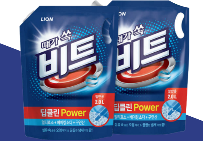 비트 딥클린 파워세탁 액체세제 2L 리필 4개