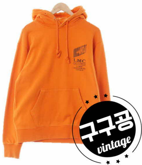 6540 lmc LMC 남자 춘추 오렌지 면 로고 후드티 [M]