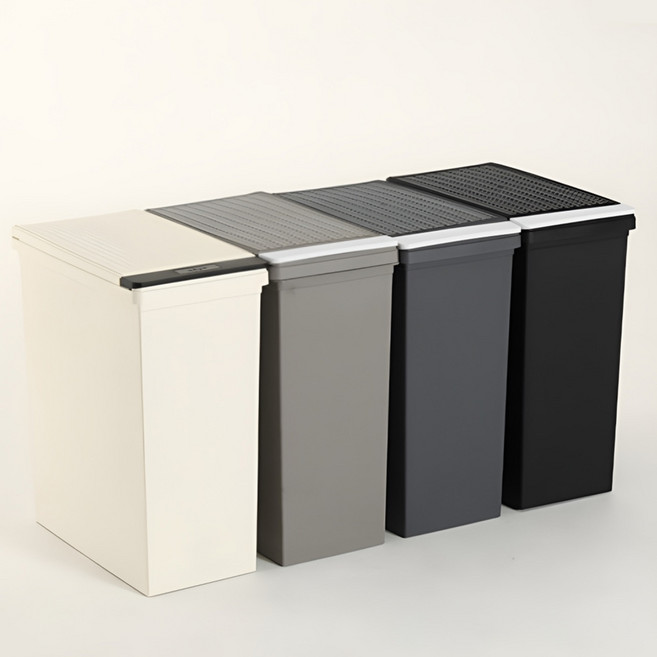 분리수거함 베이직 재활용 분리수거함 팝업도어 45L, 팝업도어 45L 그레이, 팝업도어 45L 그레이, 1개