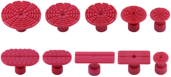 PDR 도구 글루 풀러 탭 자동차 무도색 덴트 리페어 도구 글루 풀 탭 DIY 수공구 키트 차체 수리, 01 Red-10Pcs