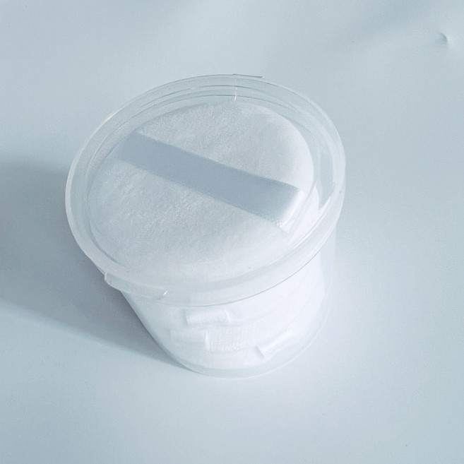 초극세사 크리스탈 벨벳 블랙 숏파일 파우더 퍼프 소형 원형 드라이 파우더 세팅용 파우더 퍼프, 흰색 5개입 박스 55*10