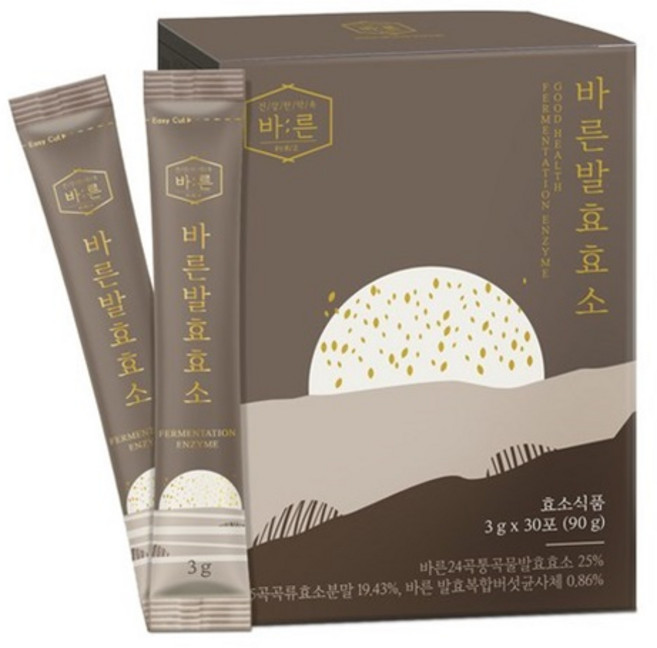 바른 발효 효소 100% 국내산 통곡물 효소식품, 1박스, 90g