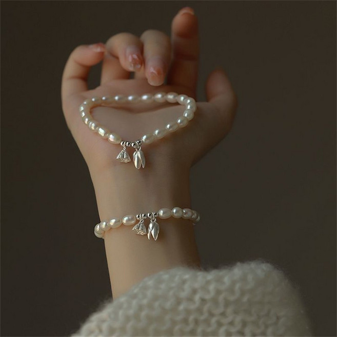 besteffie 여성 진주 팔찌 실버 펜던트 사랑스러운 디자인 심플 우아한 스타일 K87