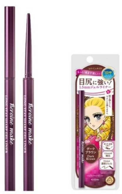 키스미 히로인 메이크 롱 스테이 샤프 젤 라이너 0.07g, 02 다크 브라운, 3개