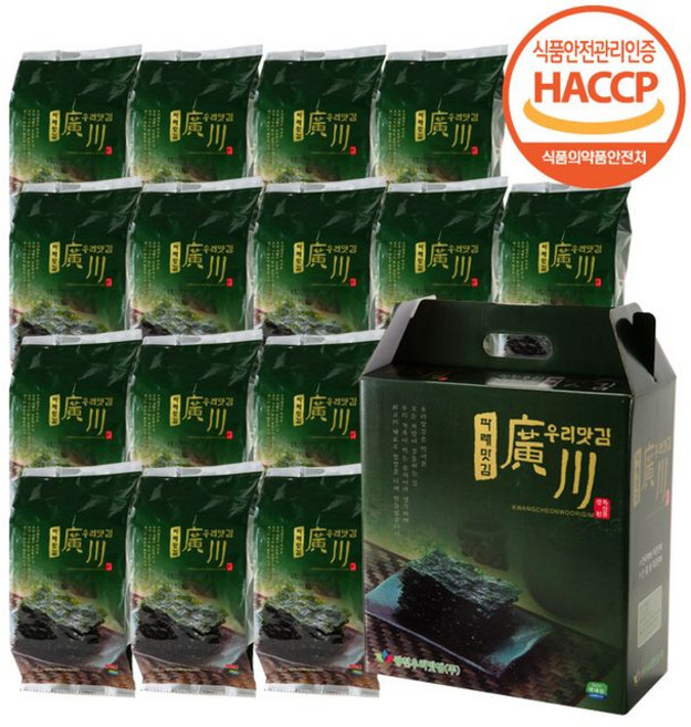[광천김] 광천 우리 파래식탁김 12g x 15봉, 15개