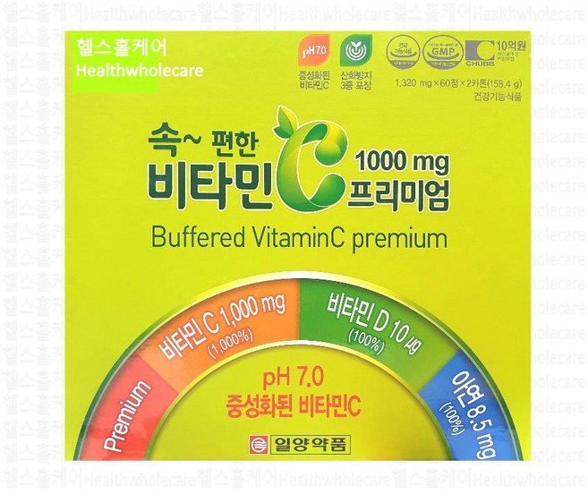 일양약품 속편한비타민C프리미엄 120정 / 중성비타민 / 아연 / 비타민D, 60정, 1개