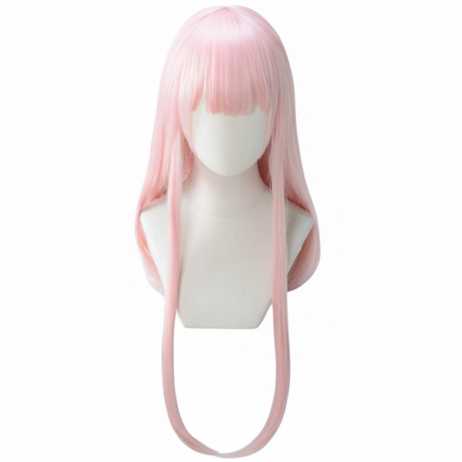 내추럴 핑크가발 소녀 통가발 자연스러운 여장가발 감성 핑크 긴 전체 긴생머리 여성 생머리 할로윈 코스프레, 1개, 100cm 연핑크 가발 및 헤어넷
