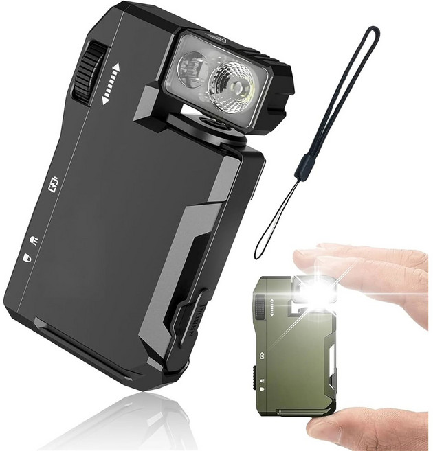 G5 충전식 손전등 루멘 하이킹 포켓 미니 400 RGB 광원 조명이 휴대용 듀얼, Bla, 1개