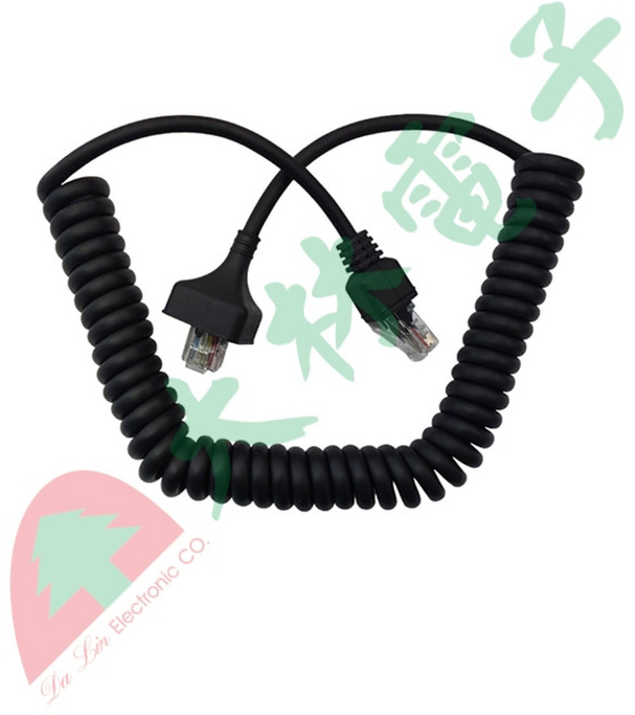 KENWOOD MC59車機麥克風托咪 TM-V71A替換用QQ捲線 TM-V71-MIC修復線, 1個