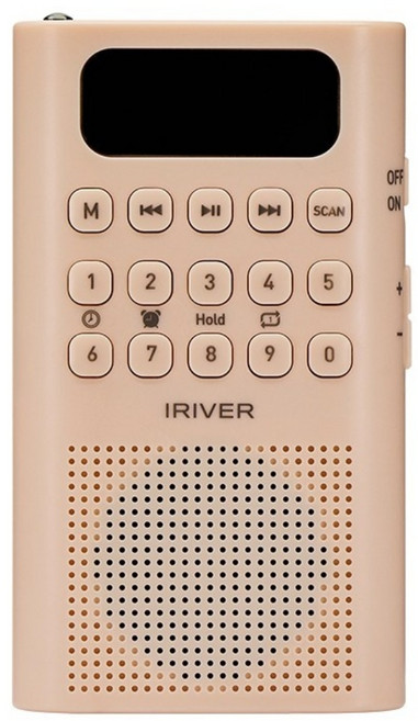 아이리버 효도라디오 휴대용 라디오 스피커 블루투스 MP3 microSD 재생 FM라디오 USB-C충전 알람 듀얼이어폰 IRS-C808, 페일핑크