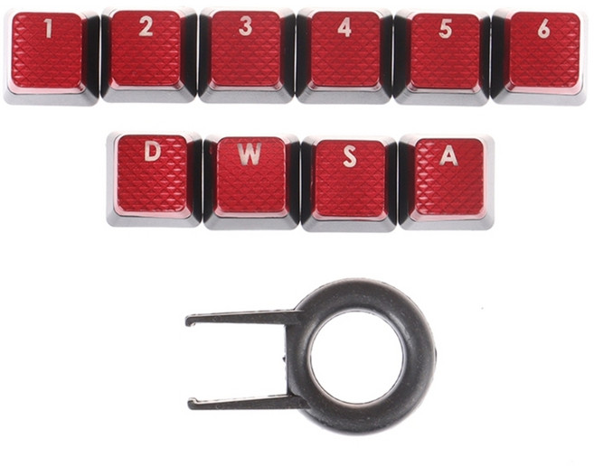 Corsair K70 RGB K95 K90 K63 K65 게임 기계 키보드 방지 슬립 키 캡을위한 사용자 정의 가능한 RGB 키 캡 세트 10pcs, RED