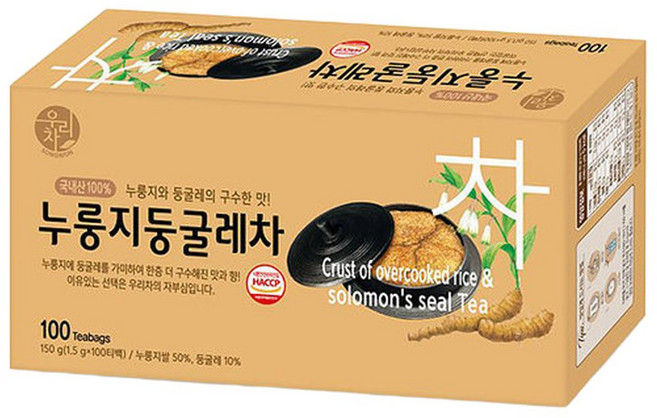 송원 누룽지 둥굴레차 100T (둥글레차 티백차), 1.5g, 100개입, 1개