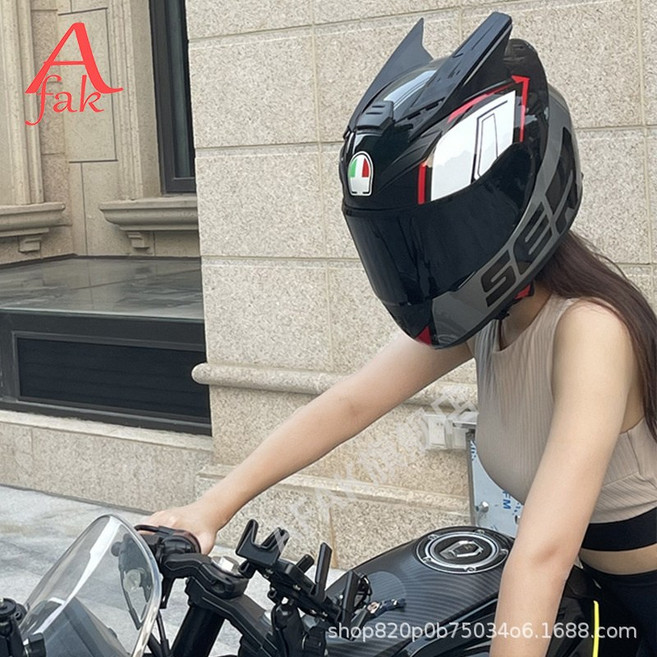 摩托車頭盔3C認證男女款冬季防霧電動機車安全頭盔, 亮灰SER【透鏡+犄角】:L, 1個
