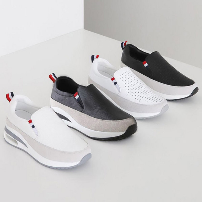 소가죽 경량 쿠션좋은 에어창 여성 캐주얼 슬립온 스니커즈 TMA4799